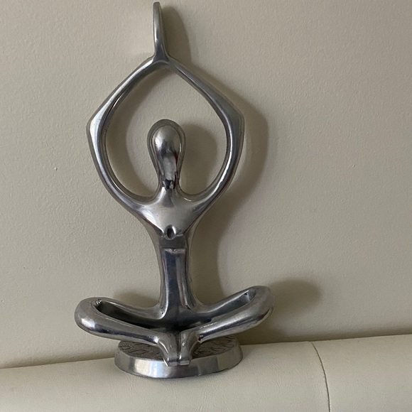 Silver Yoga Pose Sculpture - Picture 1 of 1